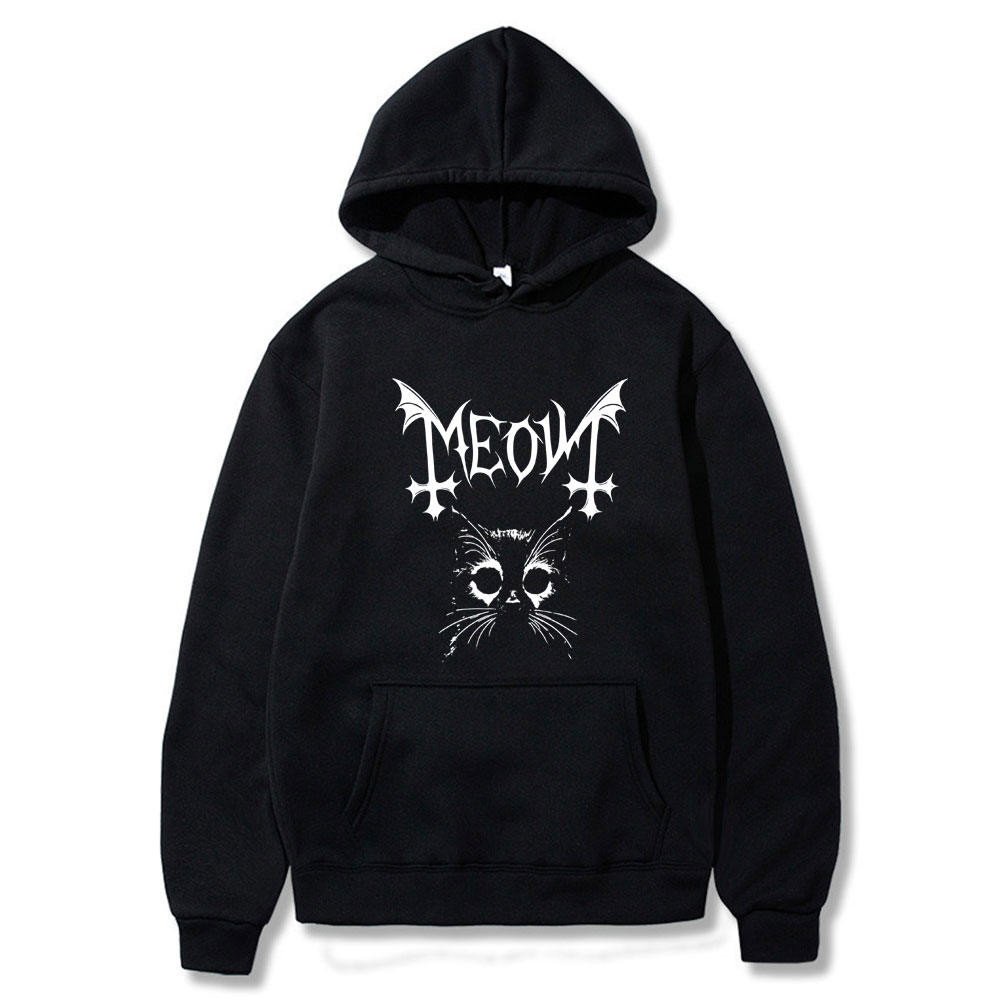 Winter Clothing Meme - Felpe con Stampa Meow Cat Owl