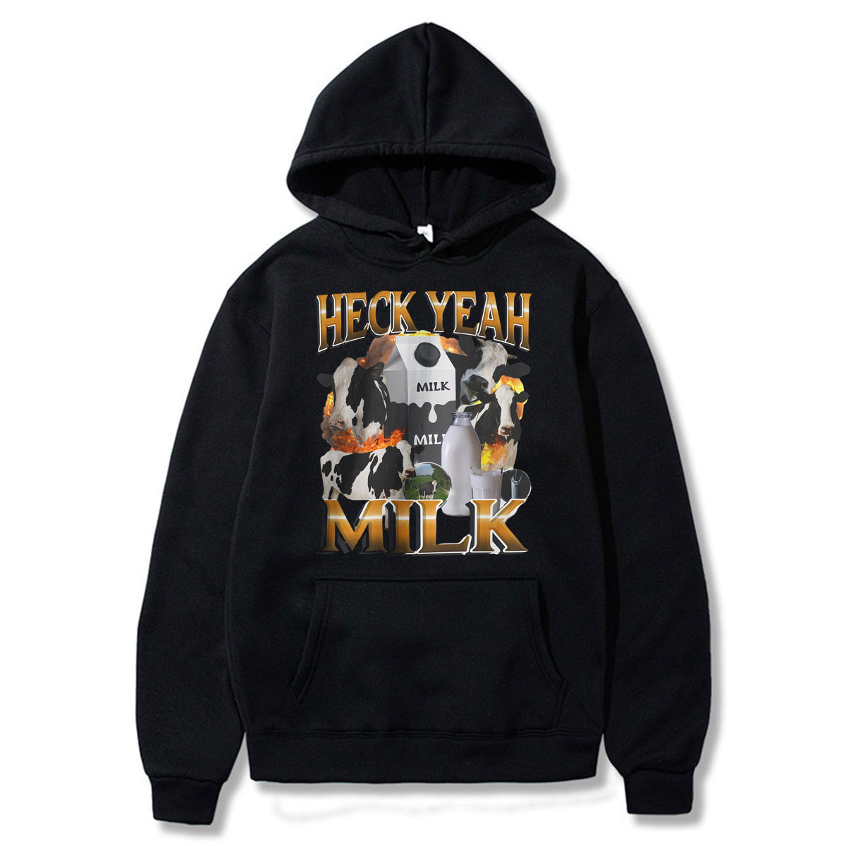Winter Clothing Meme - Felpe con Cappuccio 'Heck Yeah Milk'