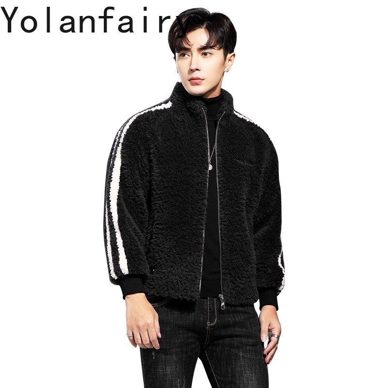Quality Winter Clothing - YOLANFAIRY 100% lana Mens vera pelliccia